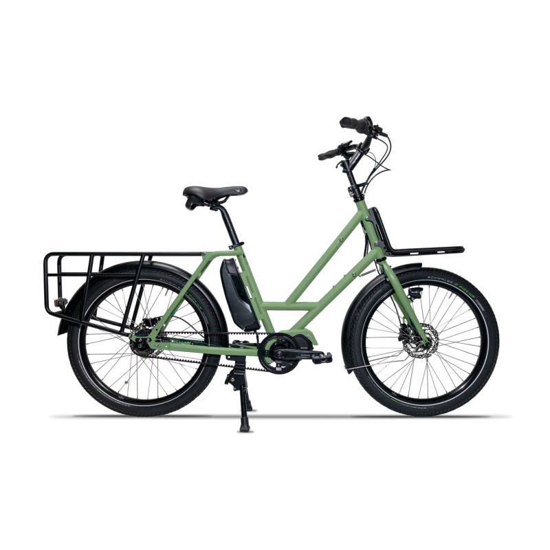 vélo cargo longtail VELOE  en acier pour transporter des enfants Shimano EP5